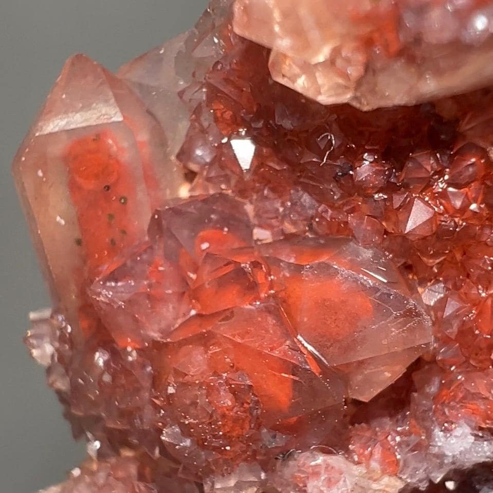 High Quality Red Hematoid Quartz Cluster | Red Hematite Quartz | Small Fire Quartz Cluster