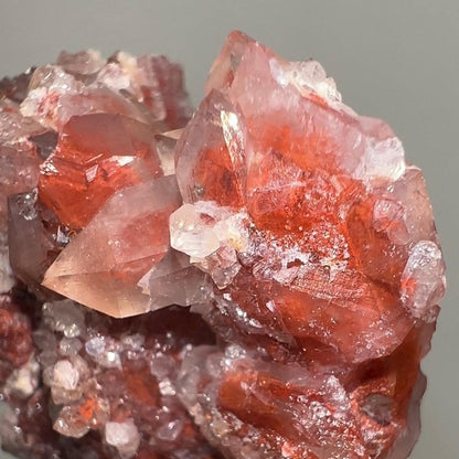 High Quality Red Hematoid Quartz Cluster | Red Hematite Quartz | Small Fire Quartz Cluster