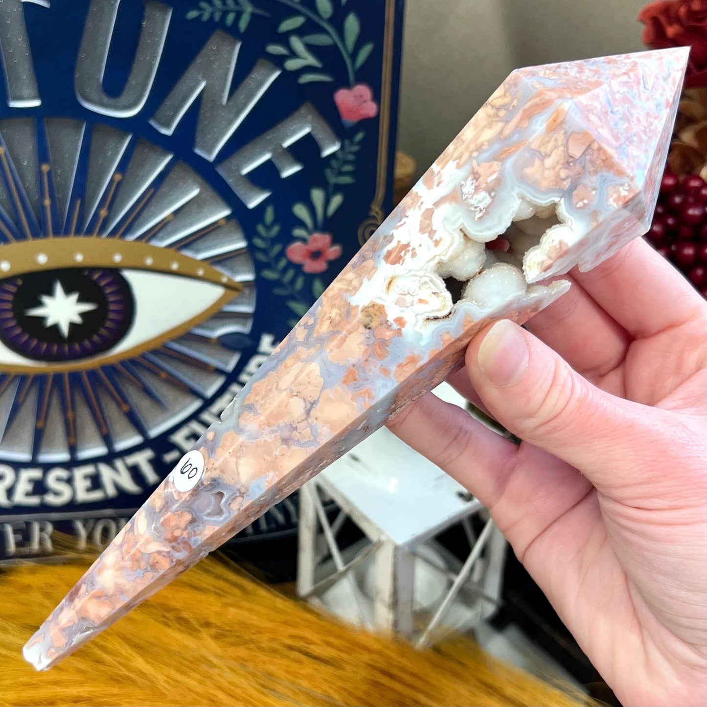 Large Cotton Candy Agate Wand from Mexico | Pink Agate | Druzy Agate