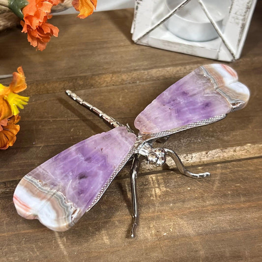 Mexican Lace Agate Dragonfly | Amethyst Dragonfly | Crystal Dragonfly