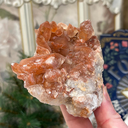 Natural Red Hematoid Quartz Cluster | Red Hematite Quartz | Fire Quartz Cluster