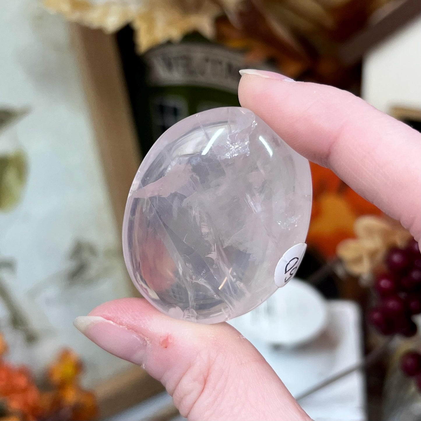 Gemmy Rose Quartz Palm | High Quality Rose Quartz | Small Rose Quartz Palm Stone