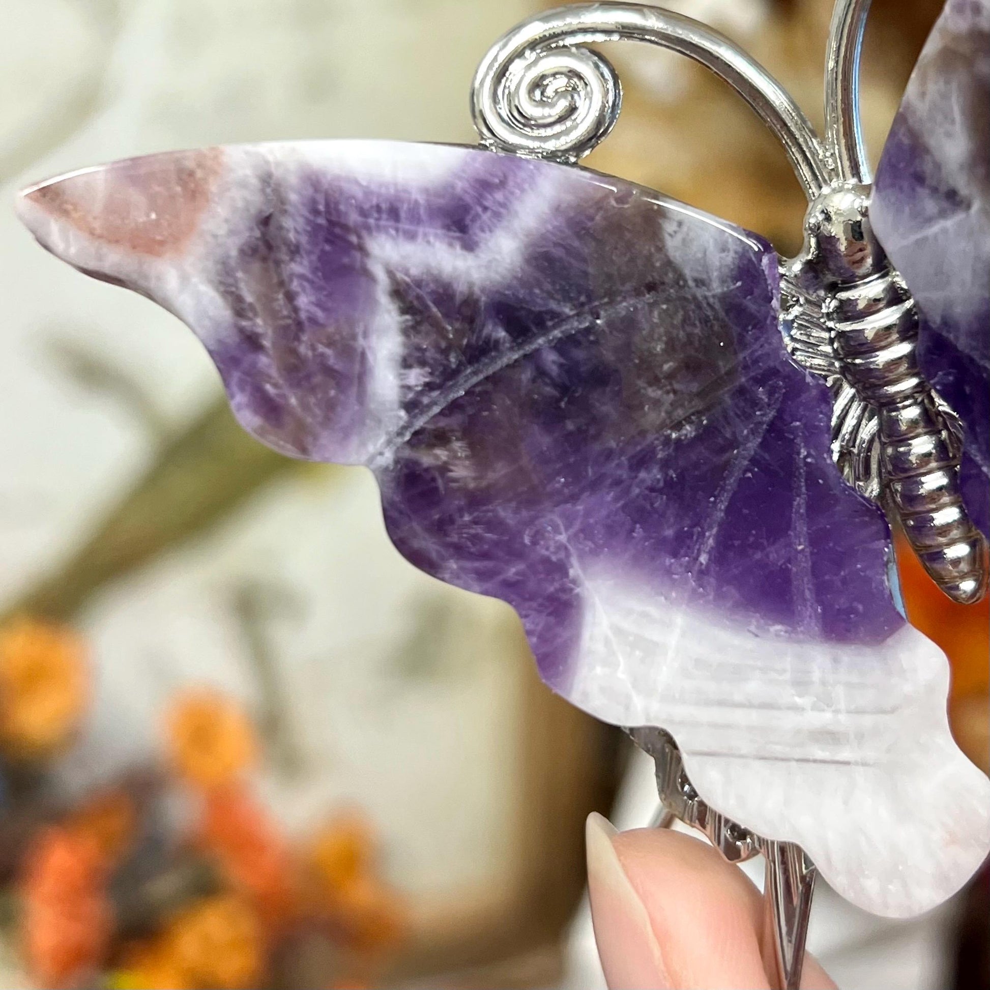 Dream Amethyst Butterfly | Chevron Amethyst | Crystal Butterfly