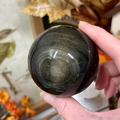 Amazing Gold Sheen Obsidian Sphere | Golden Sheen Obsidian