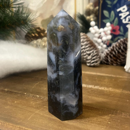 Moss Agate Tower | Blue Moss Agate