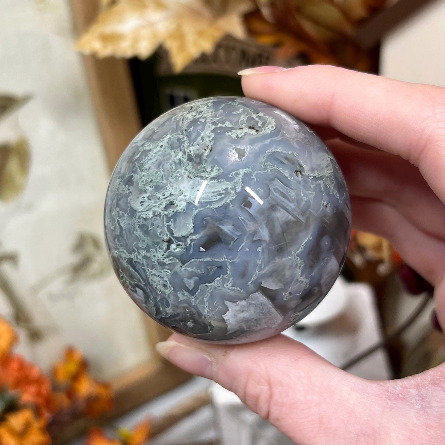 Amazing Moss Agate Sphere | High Quality Moss Agate