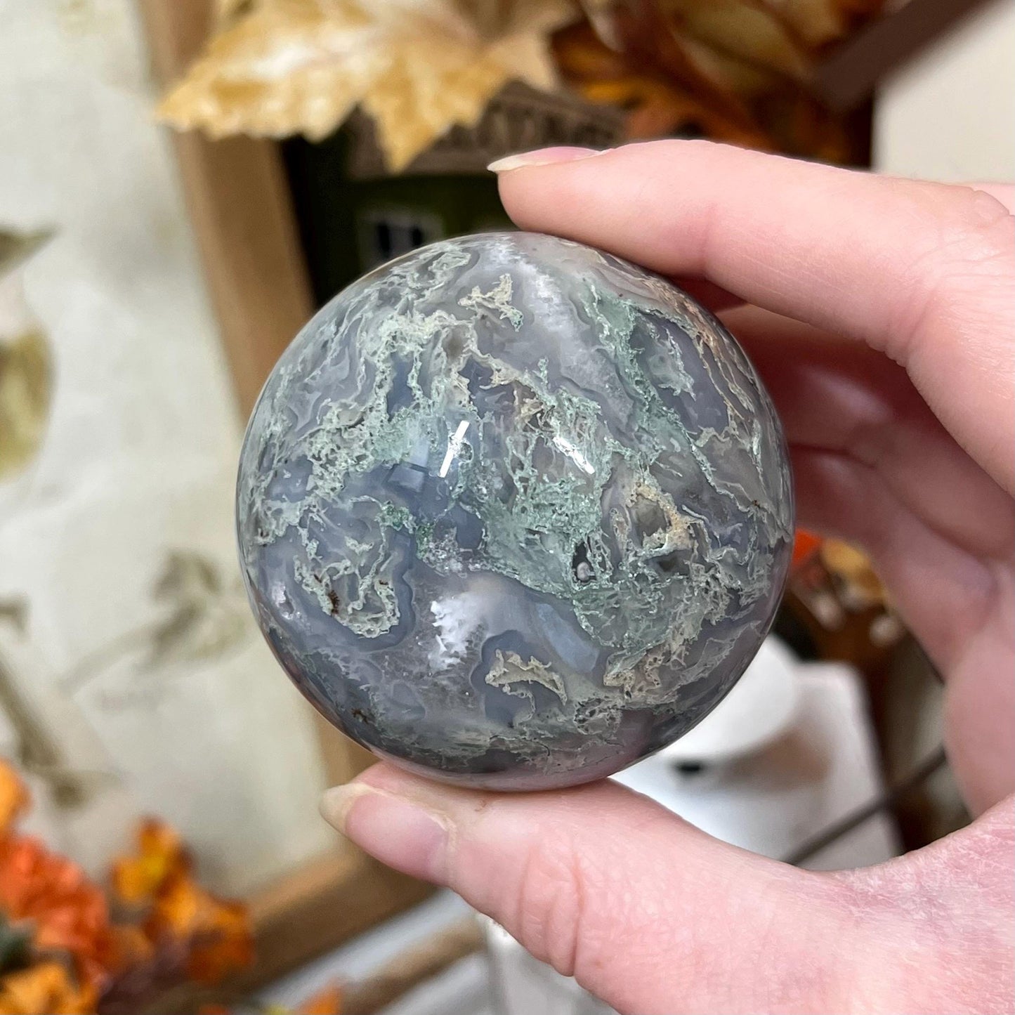 Amazing Moss Agate Sphere | High Quality Moss Agate