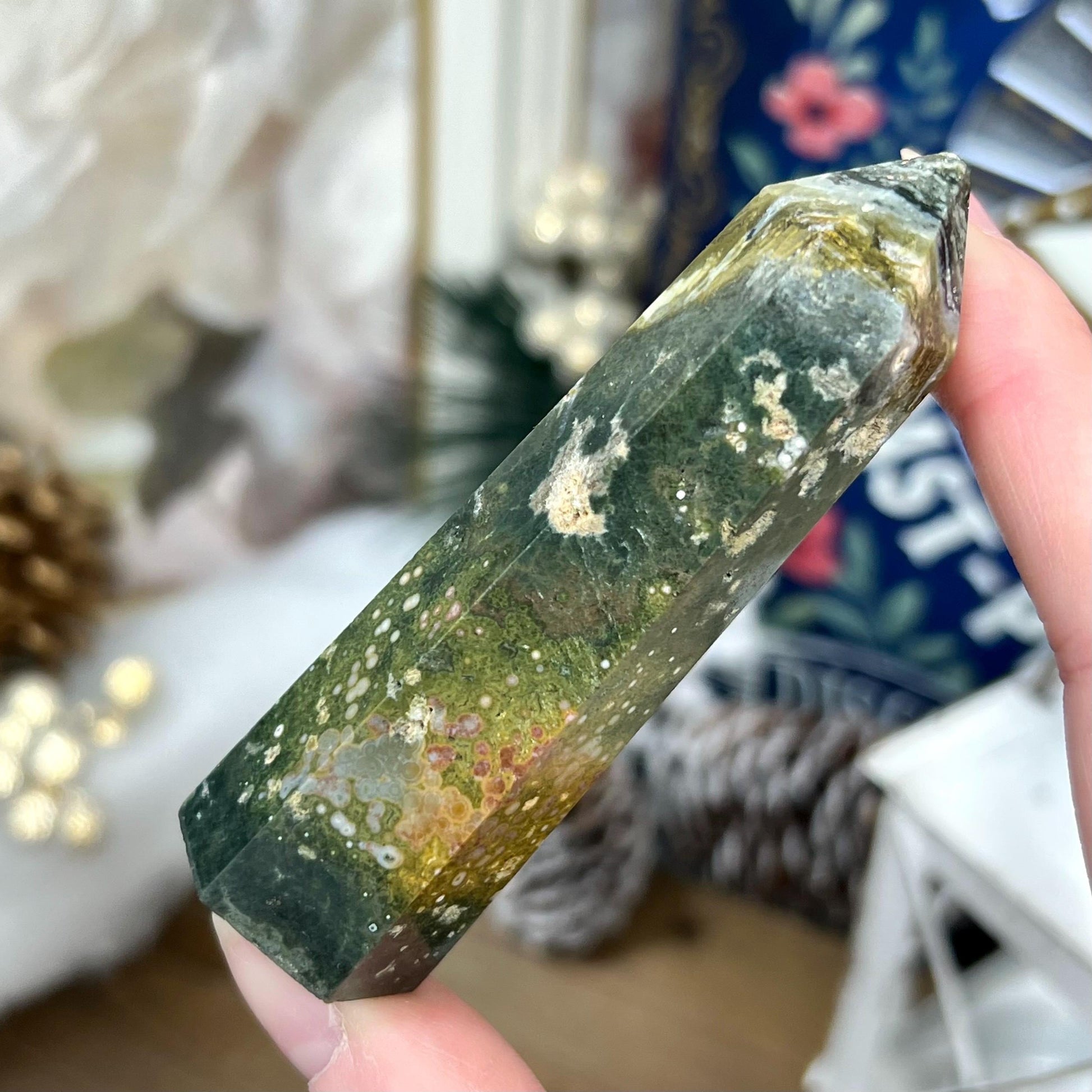 Orbicular Sea Jasper Tower - IMPERFECT TIP