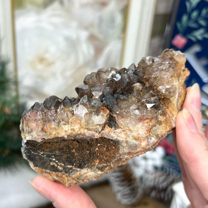 Red Hematoid Smoky Quartz Cluster | Fire Quartz