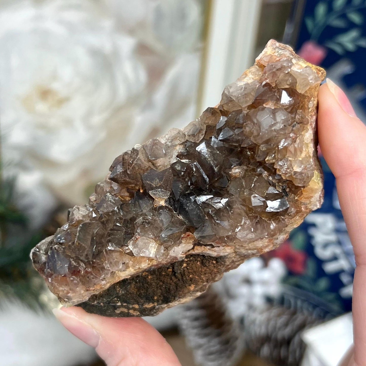 Red Hematoid Smoky Quartz Cluster | Fire Quartz