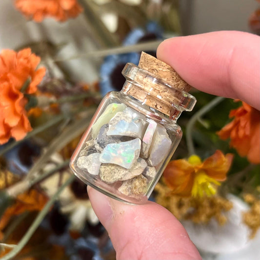 Raw Ethiopian Opals in Small Jar