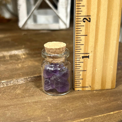 Raw Dark Purple Amethyst Chips in Small Jar