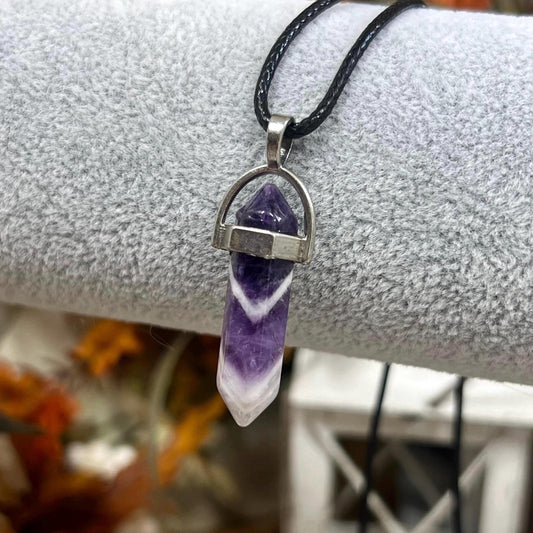 Dream Amethyst Pendant Necklace | Amethyst Necklace | Chevron Amethyst | Crystal Necklace