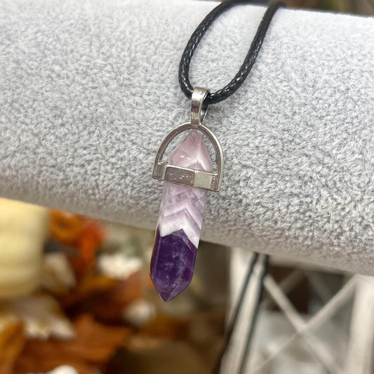 Dream Amethyst Pendant Necklace | Amethyst Necklace | Chevron Amethyst | Crystal Necklace