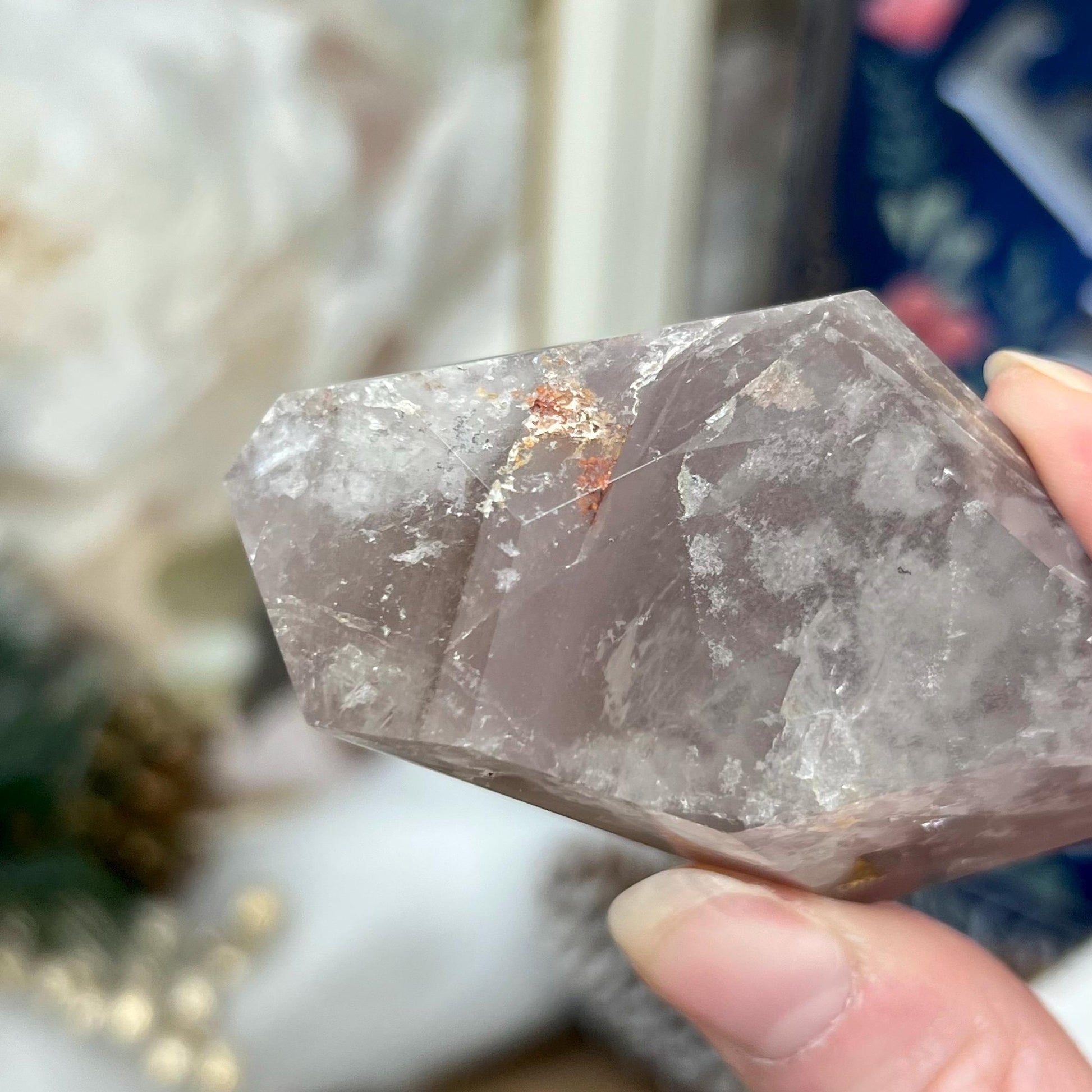 Rare Pink Lithium Freeform | Brazilian Pink Lithium Included Quartz