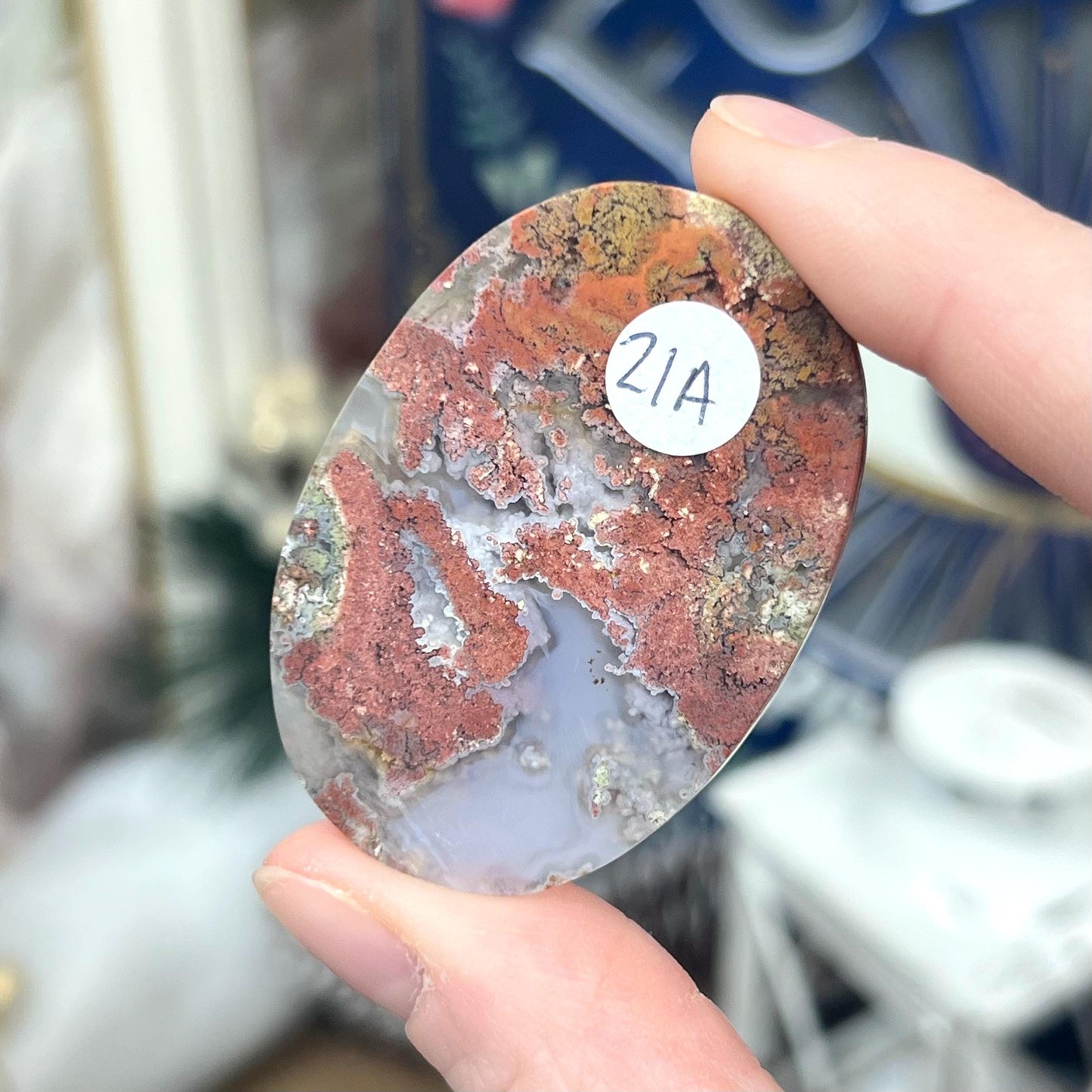 Colorful Moss Agate Cab from India | Moss Agate Cabochon