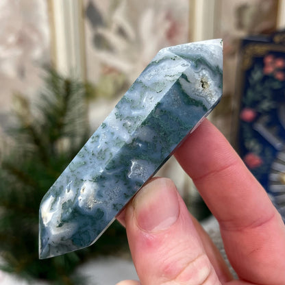 Moss Agate DT | Double Terminated Crystal