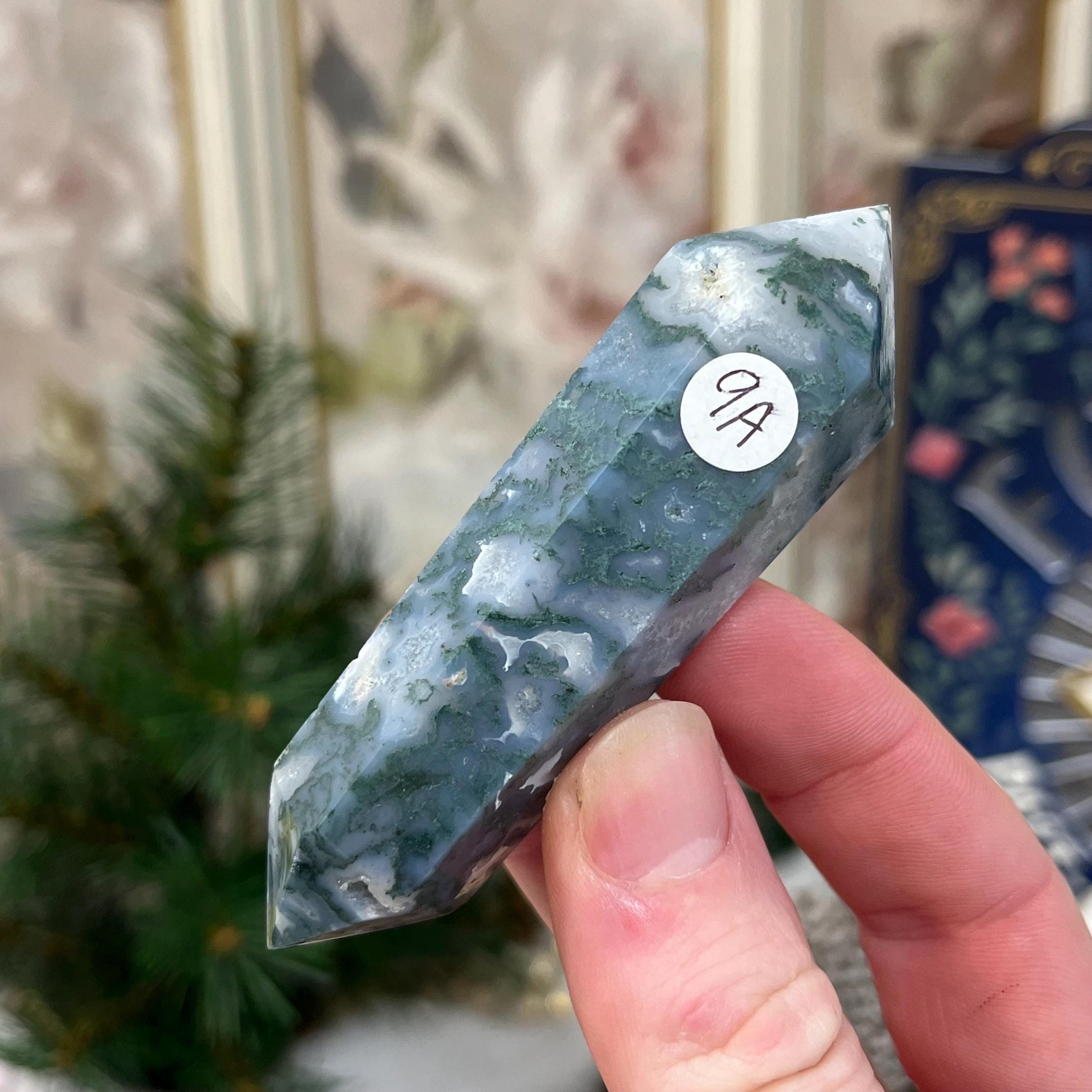 Moss Agate DT | Double Terminated Crystal