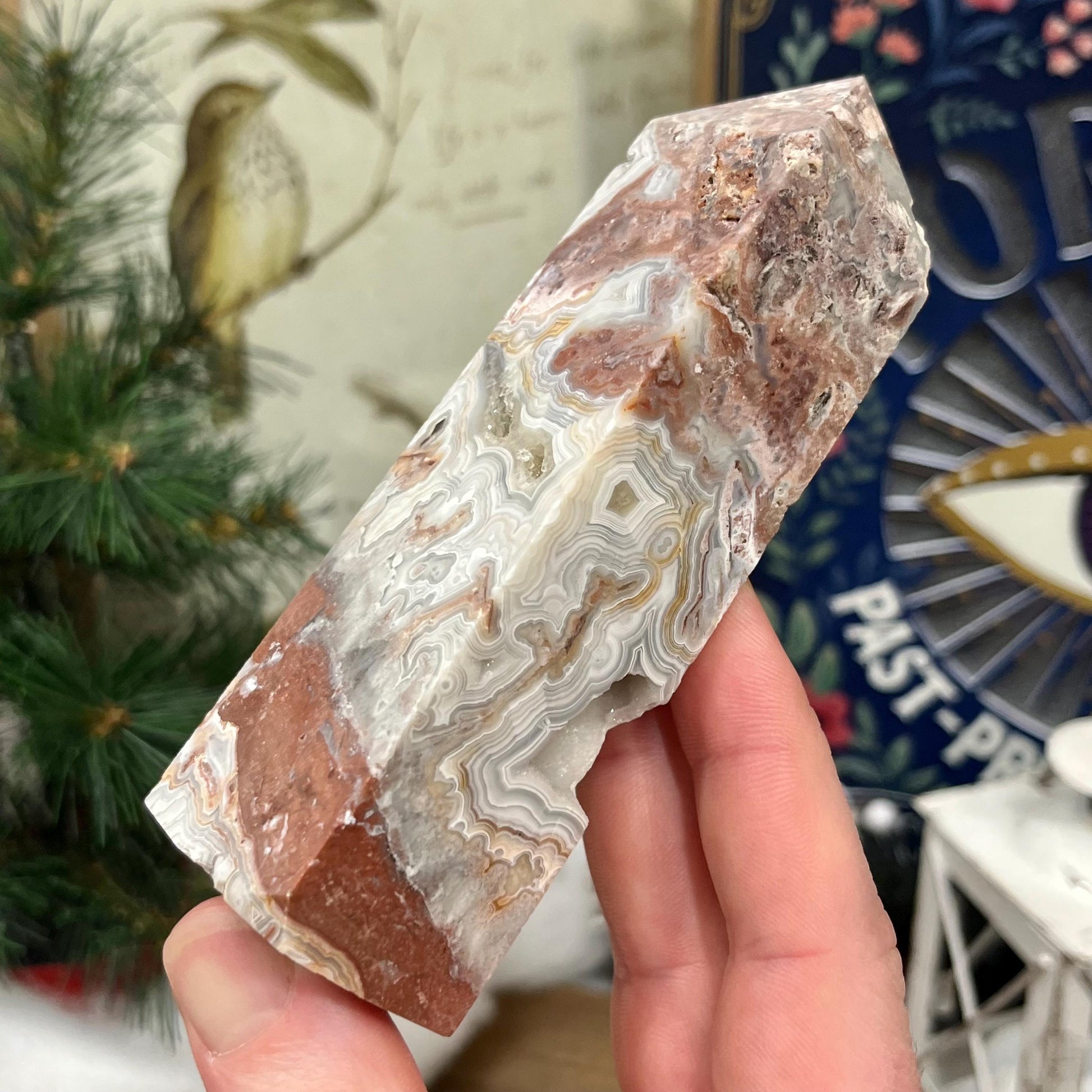 Druzy Mexican Lace Agate Tower