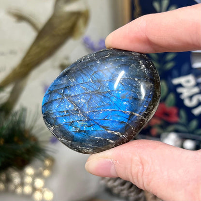 Electric Blue Labradorite Palm | High Quality Lab Palm Stone