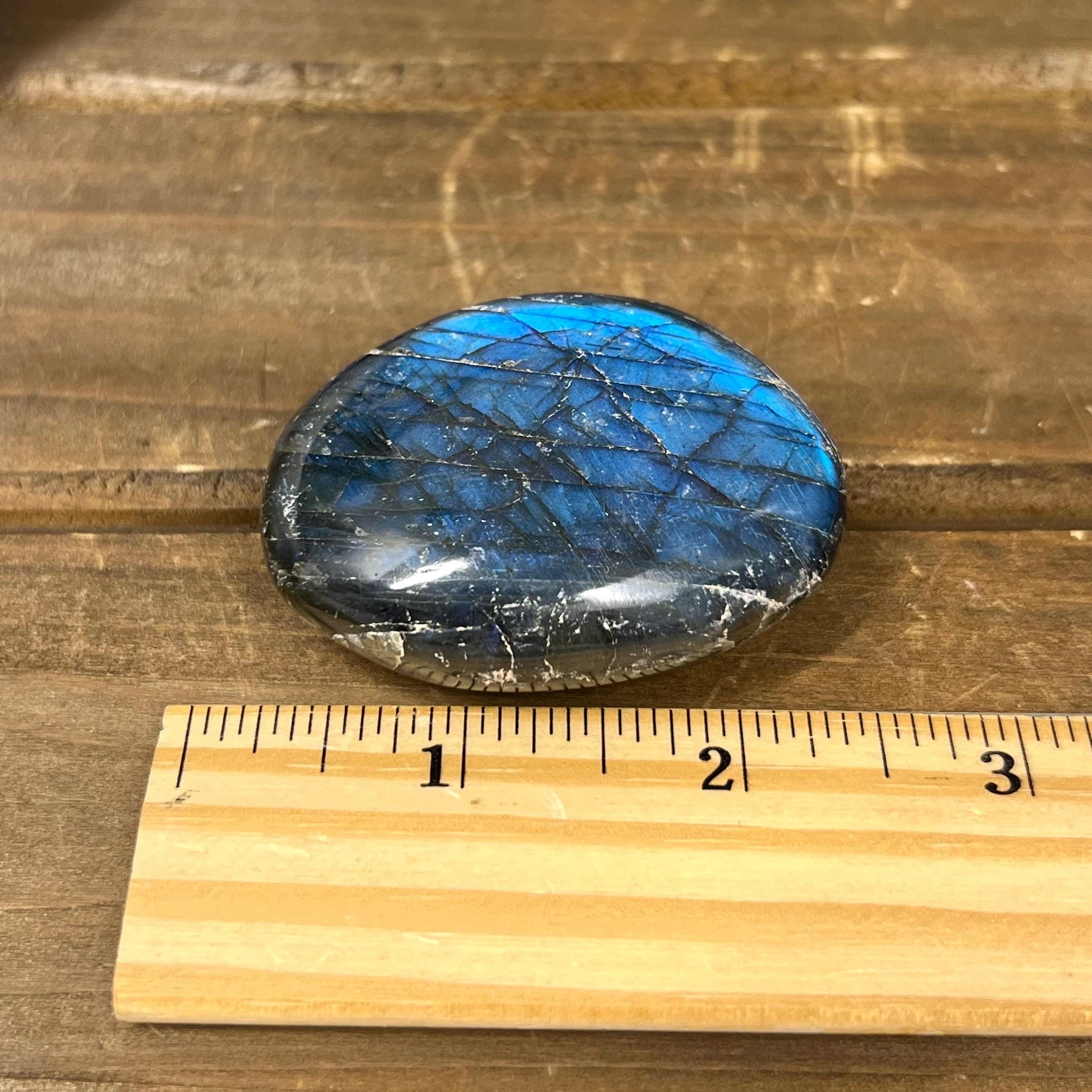 Electric Blue Labradorite Palm | High Quality Lab Palm Stone