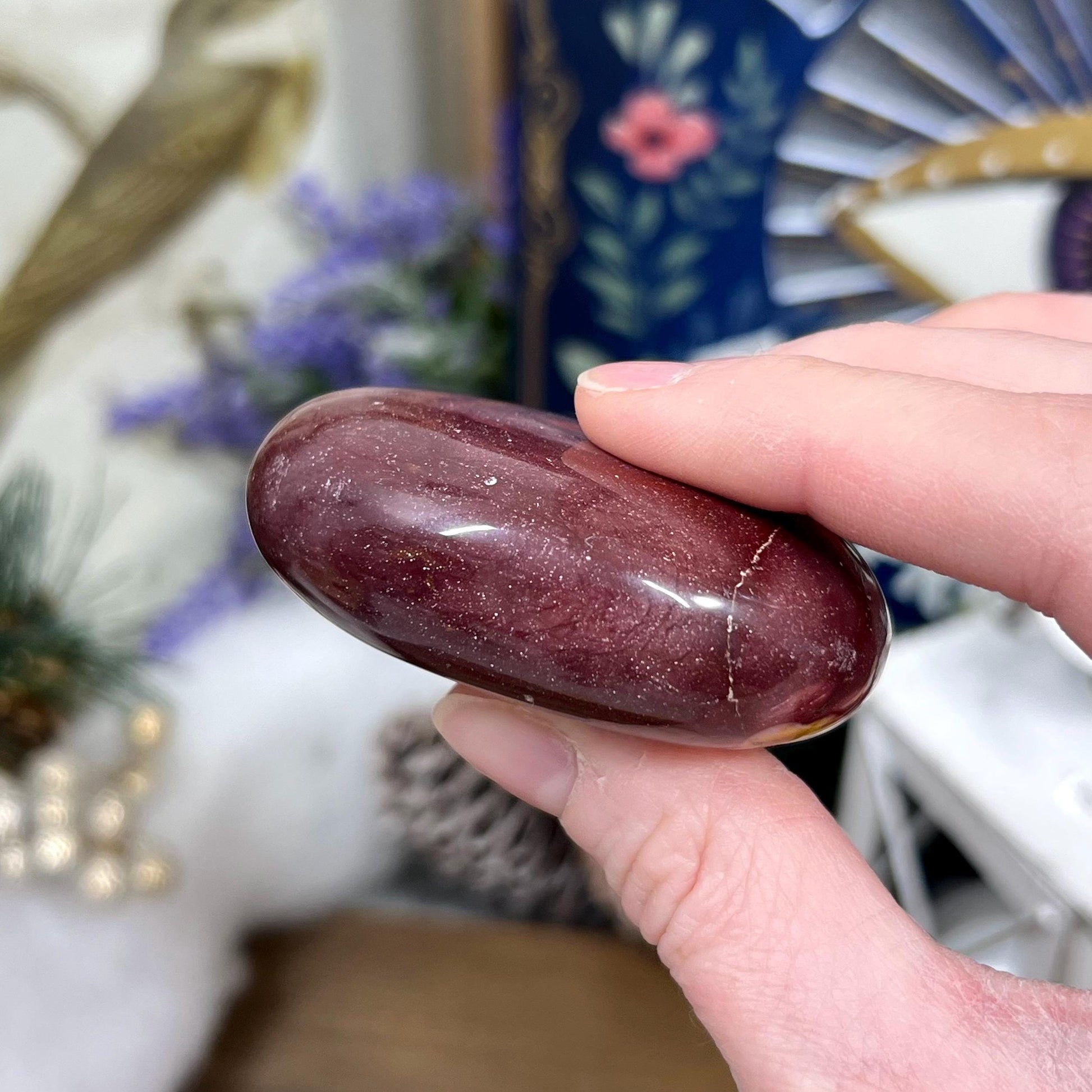 Red and Purple Mookaite Palm Stone