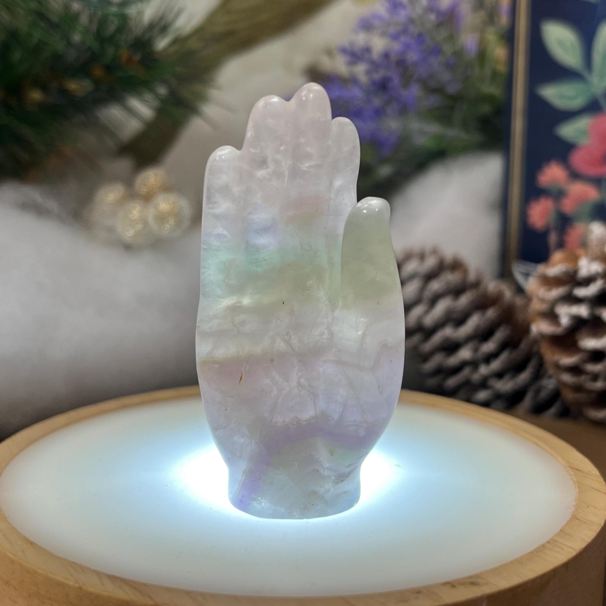 Small Pastel Fluorite Hand | Crystal All-Seeing Eye