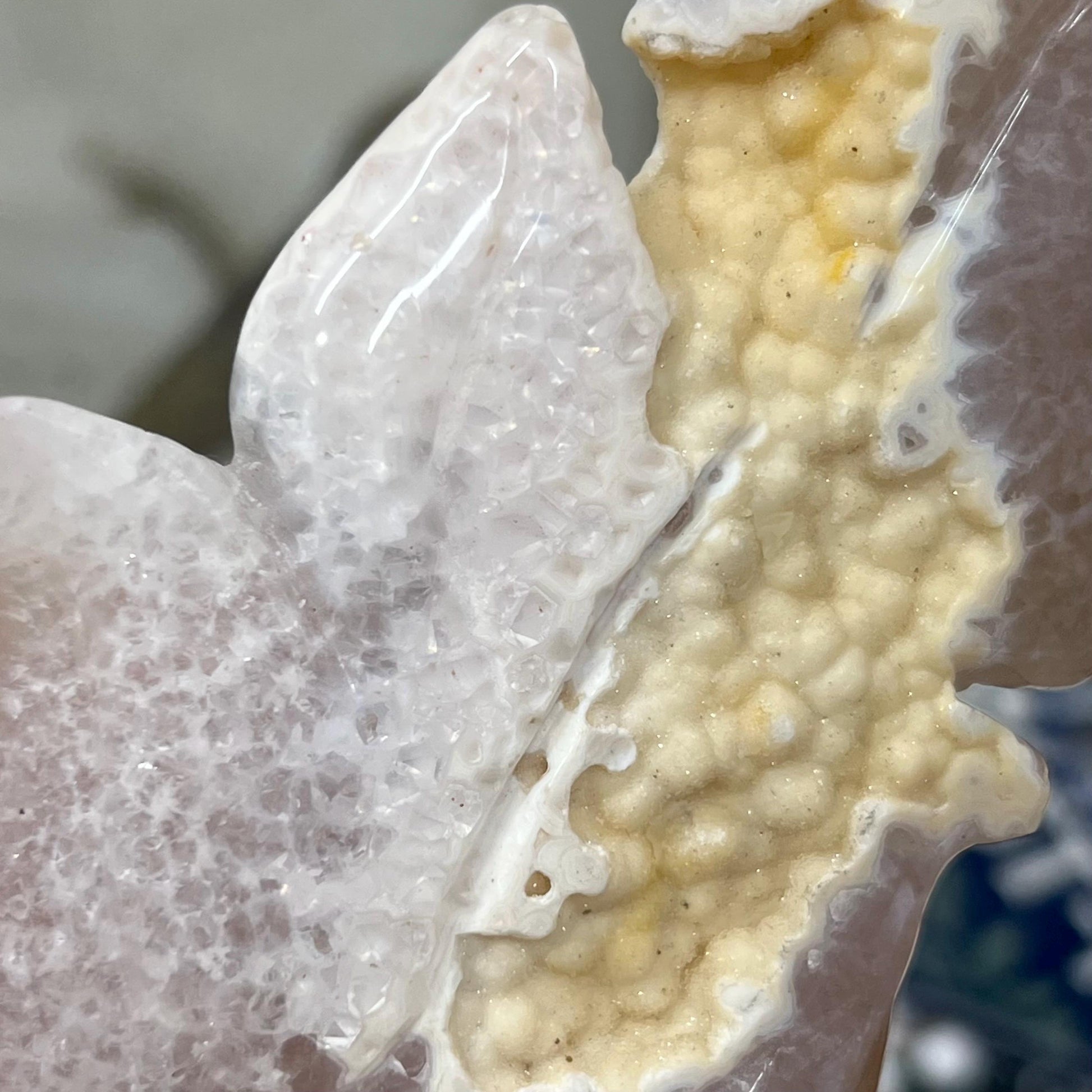 Druzy Agate Leaf | Crystal Leaf Carving | Sugar Druzy