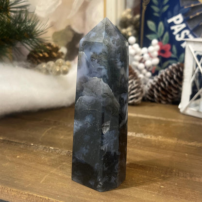 Moss Agate Tower | Blue Moss Agate