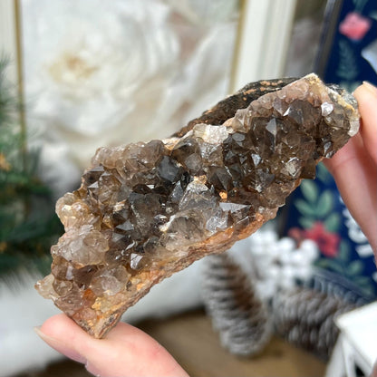 Red Hematoid Smoky Quartz Cluster | Fire Quartz