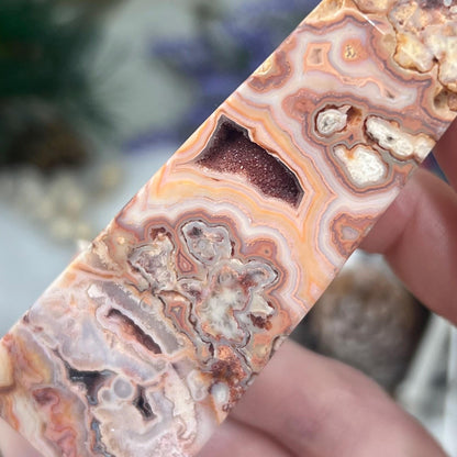 Druzy Pink Lace Agate Tower - IMPERFECT TIP