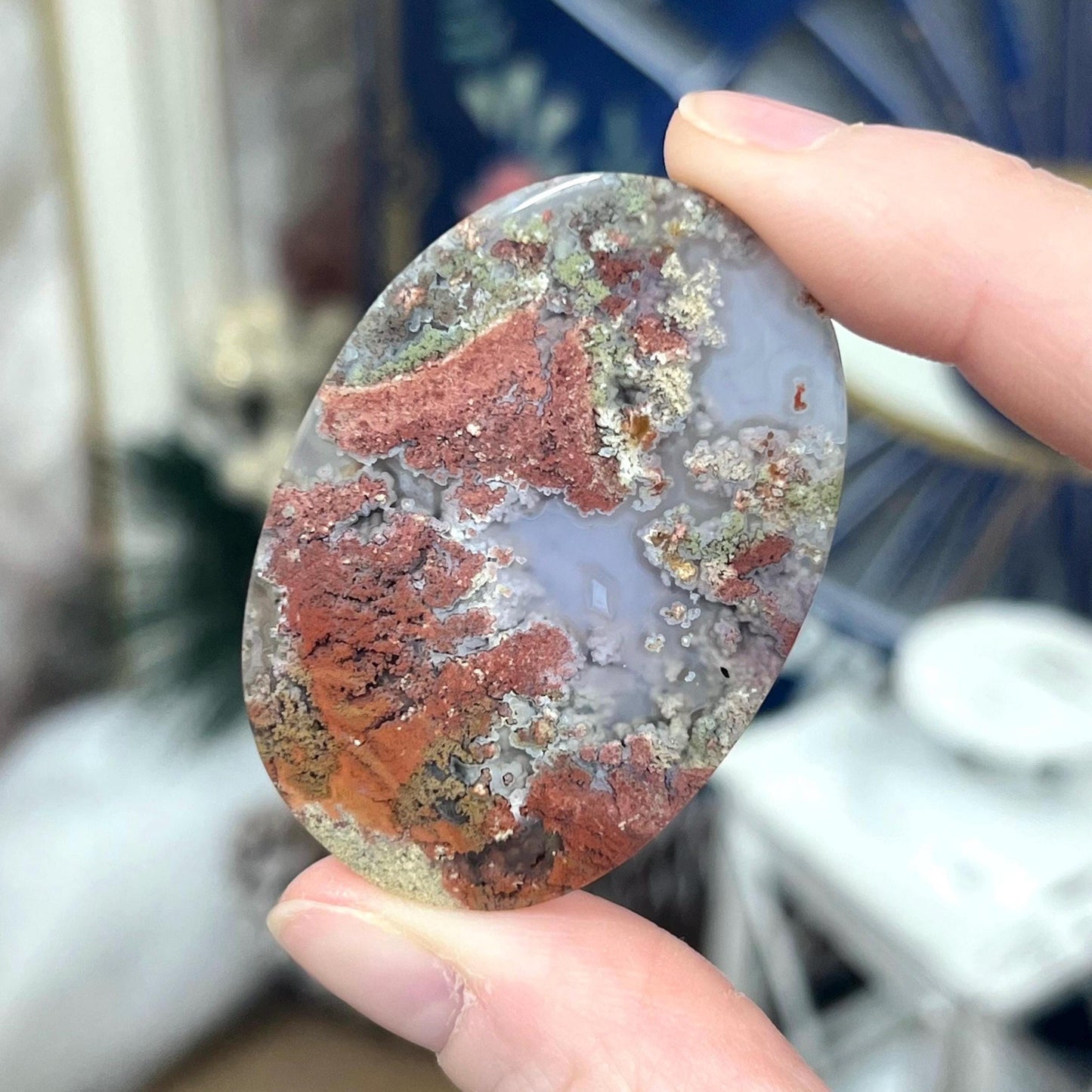 Colorful Moss Agate Cab from India | Moss Agate Cabochon