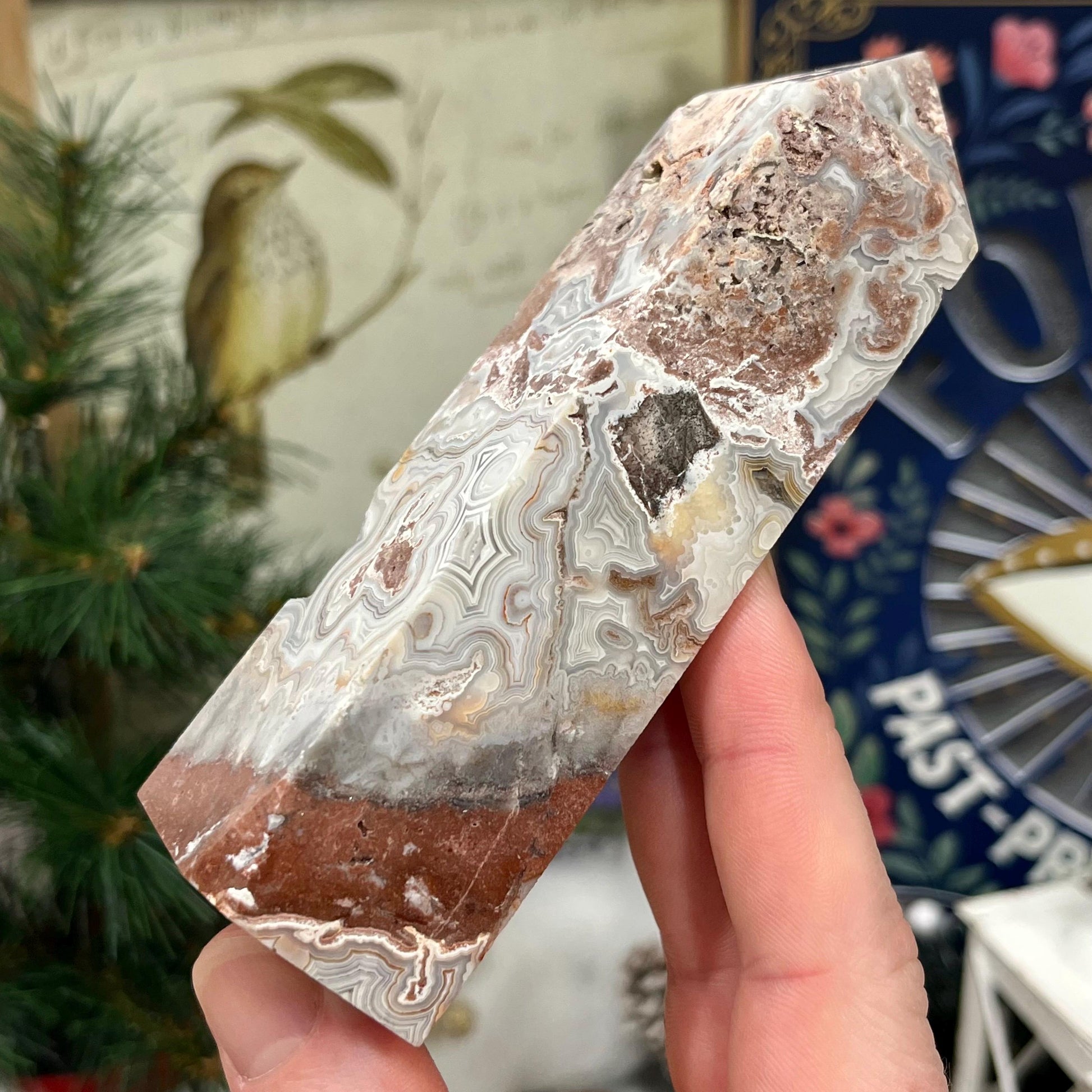 Druzy Mexican Lace Agate Tower