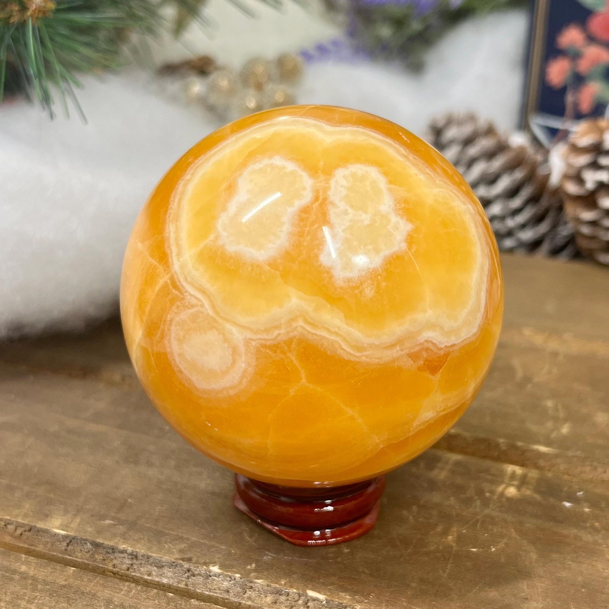 Orange Calcite Sphere | Creamsicle Calcite