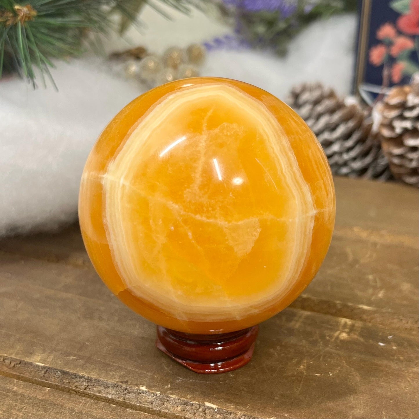 Orange Calcite Sphere | Creamsicle Calcite