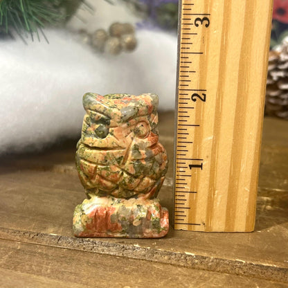 Unakite Owl Carving | Crystal Owl