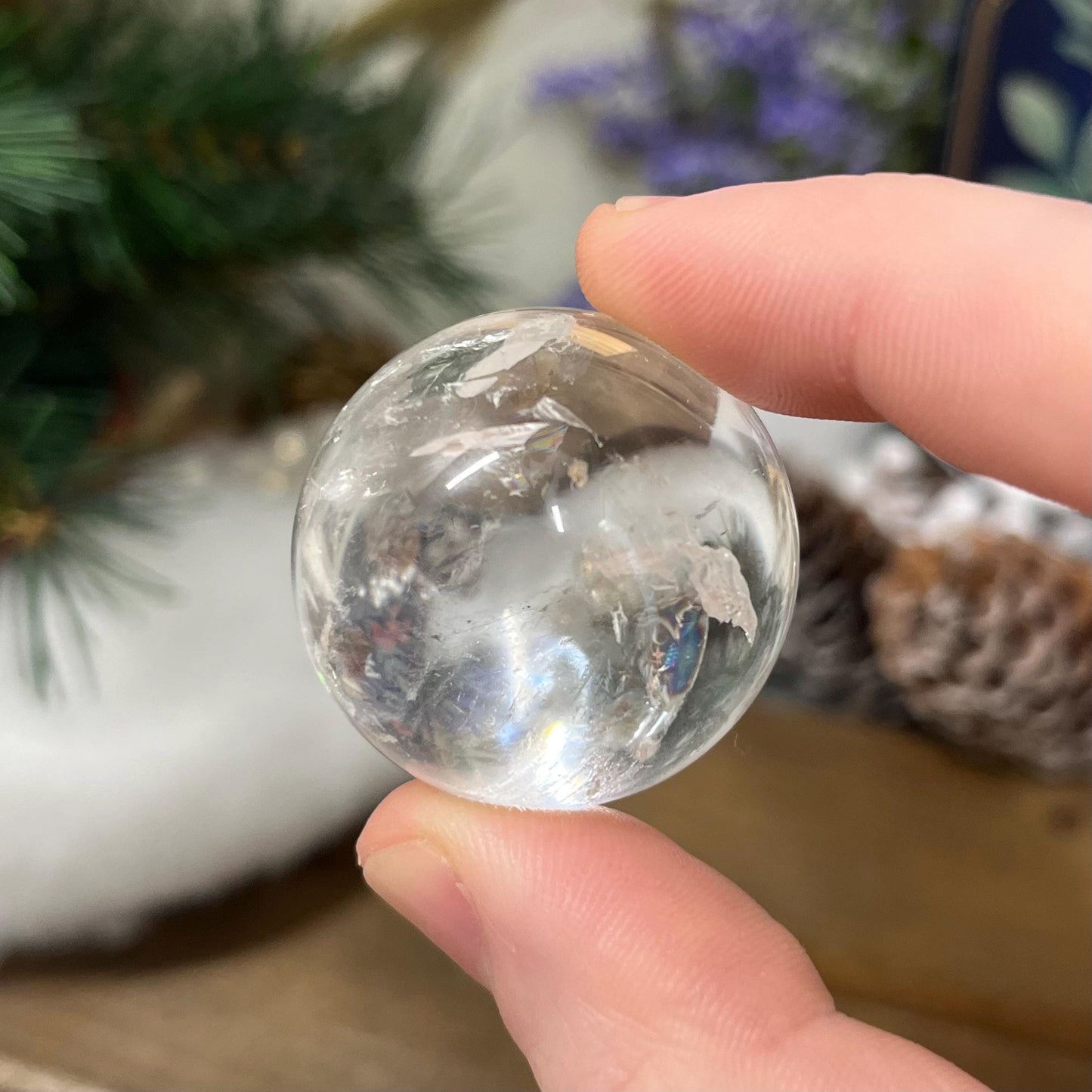 Quartz Sphere with Rainbows | Clear Quartz Sphere