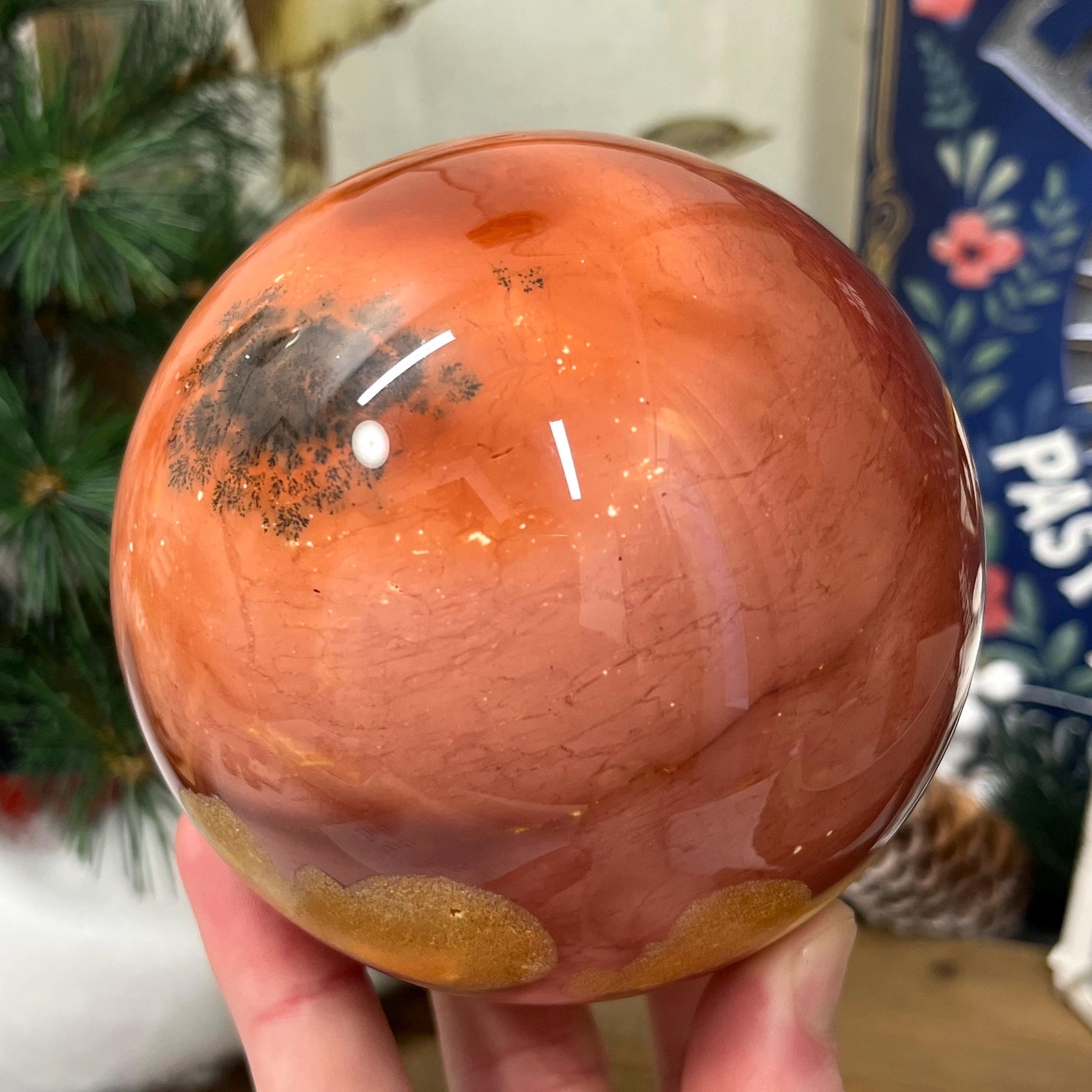 XL Dendritic Mookaite Sphere | Crystal Statement Piece