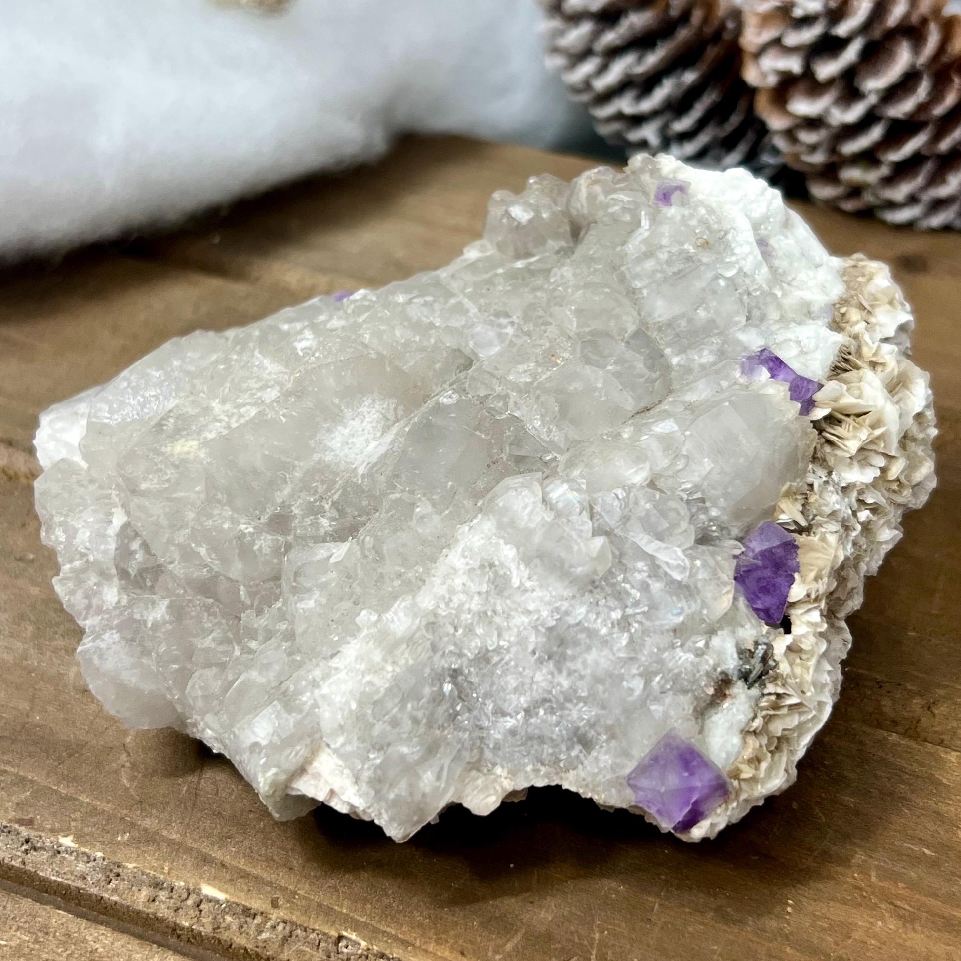 Rare Fluorite on Quartz from Mt. Antero, Chaffee County, Colorado | Octahedral Fluorite | Elestial Quartz