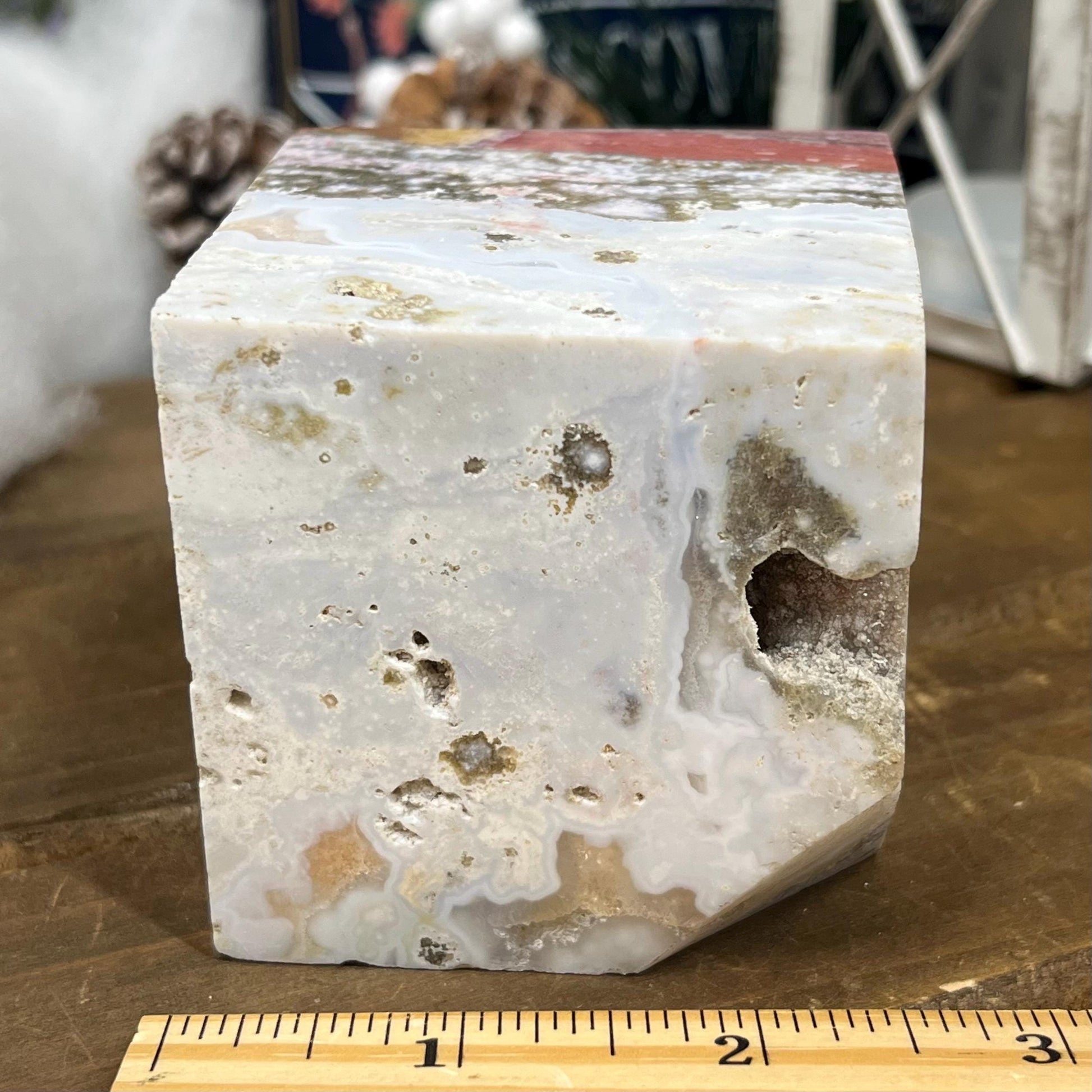 Sea Jasper Standing Cube | Crystal Cube