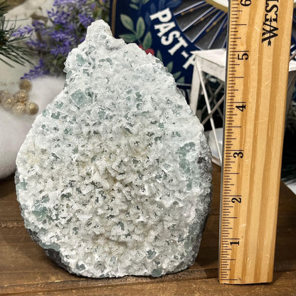 Large Druzy Quartz Fluorite Specimen | Sugar Fluorite | Sugar Druzy | Light Green Fluorite Specimen