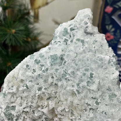 Large Druzy Quartz Fluorite Specimen | Sugar Fluorite | Sugar Druzy | Light Green Fluorite Specimen