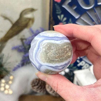 High Quality Druzy Blue Lace Agate Sphere