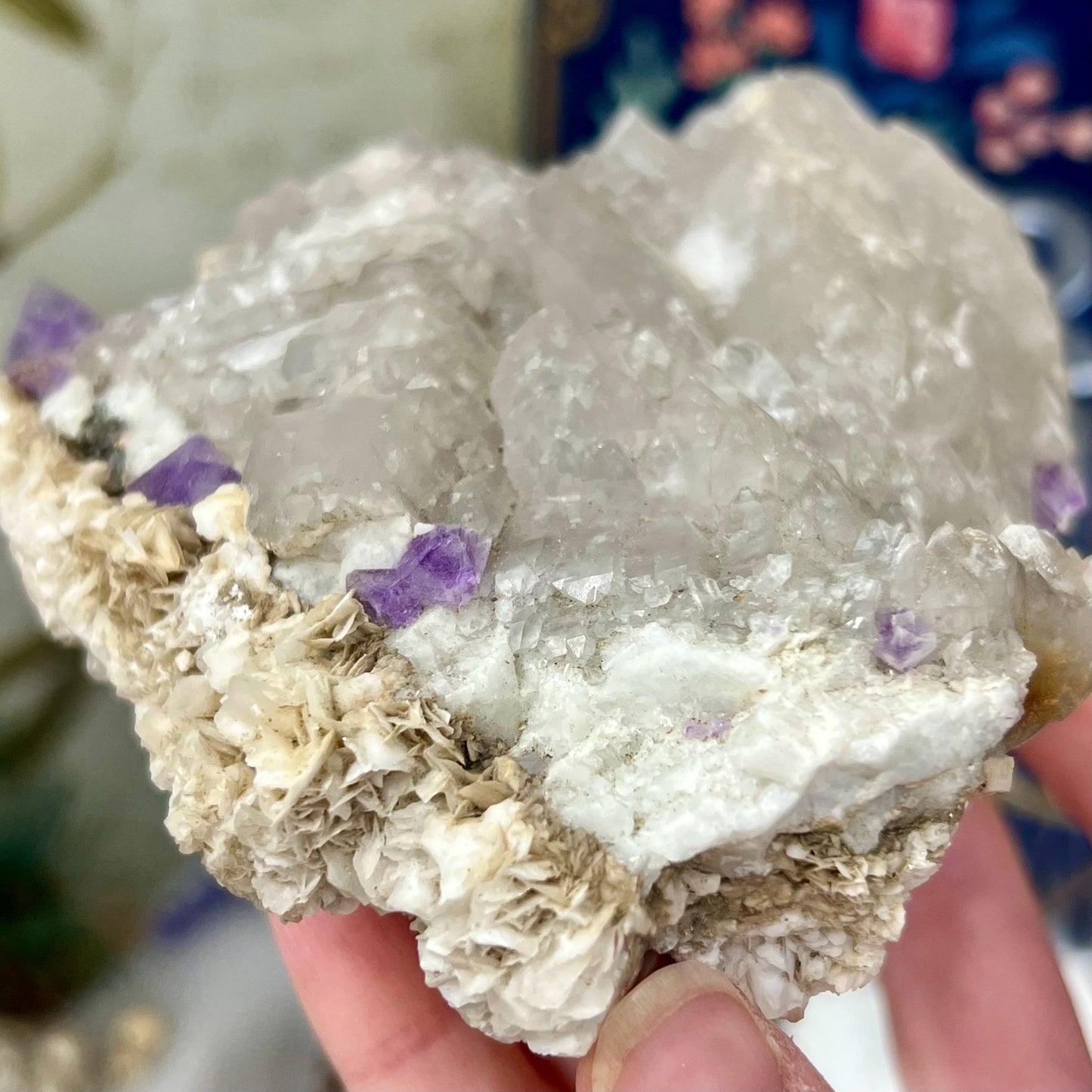 Rare Fluorite on Quartz from Mt. Antero, Chaffee County, Colorado | Octahedral Fluorite | Elestial Quartz