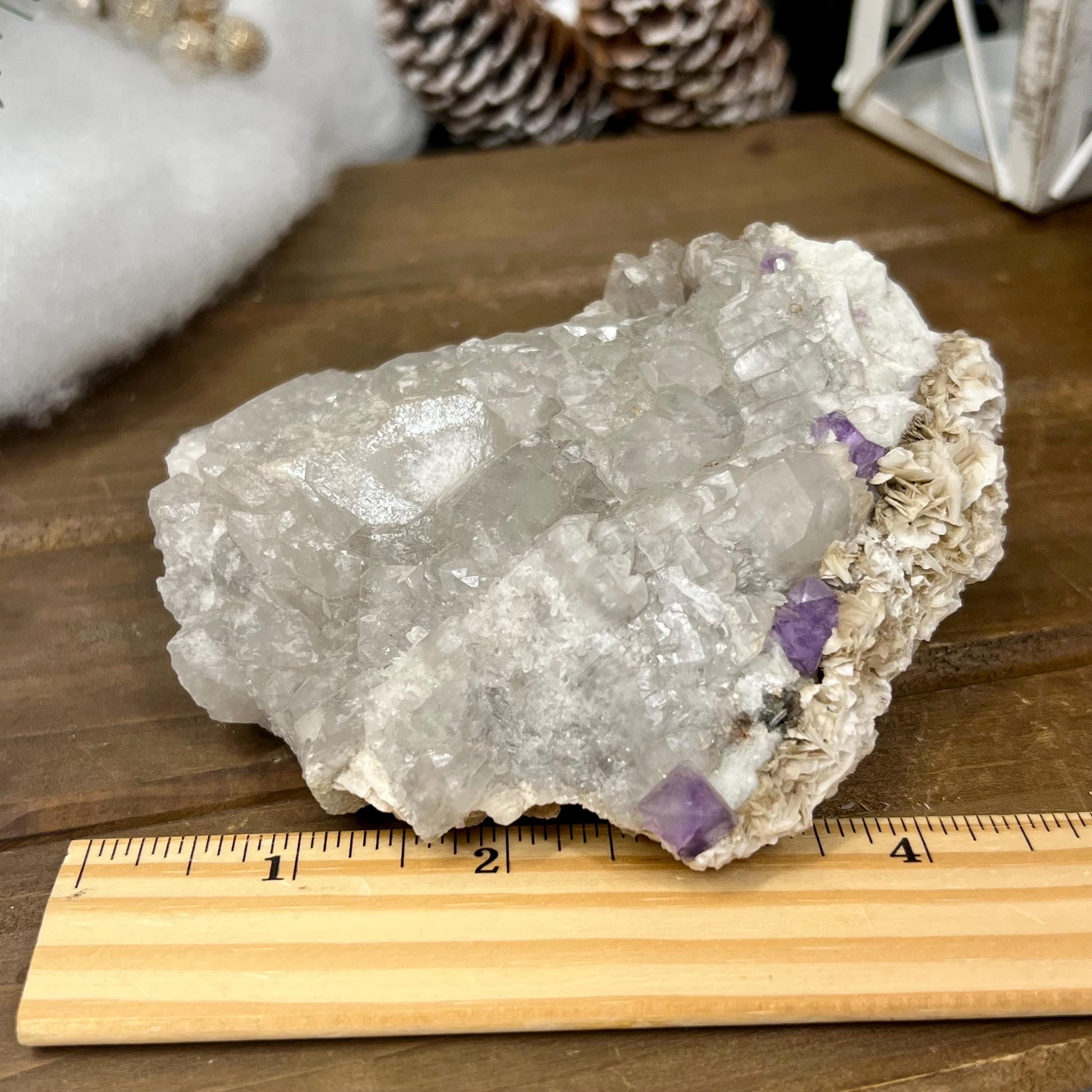 Rare Fluorite on Quartz from Mt. Antero, Chaffee County, Colorado | Octahedral Fluorite | Elestial Quartz