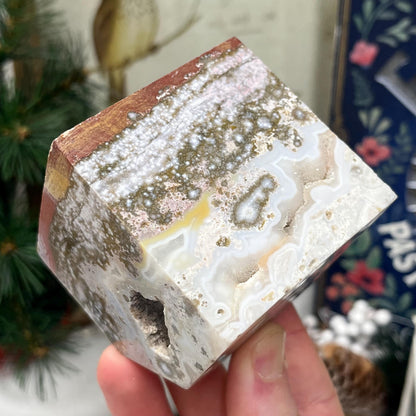 Sea Jasper Standing Cube | Crystal Cube