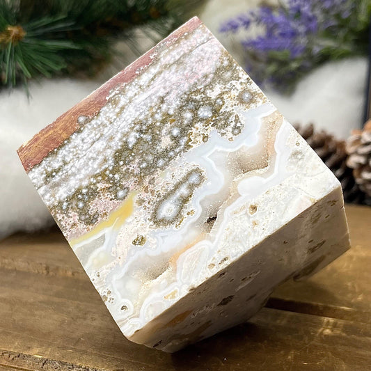 Sea Jasper Standing Cube | Crystal Cube