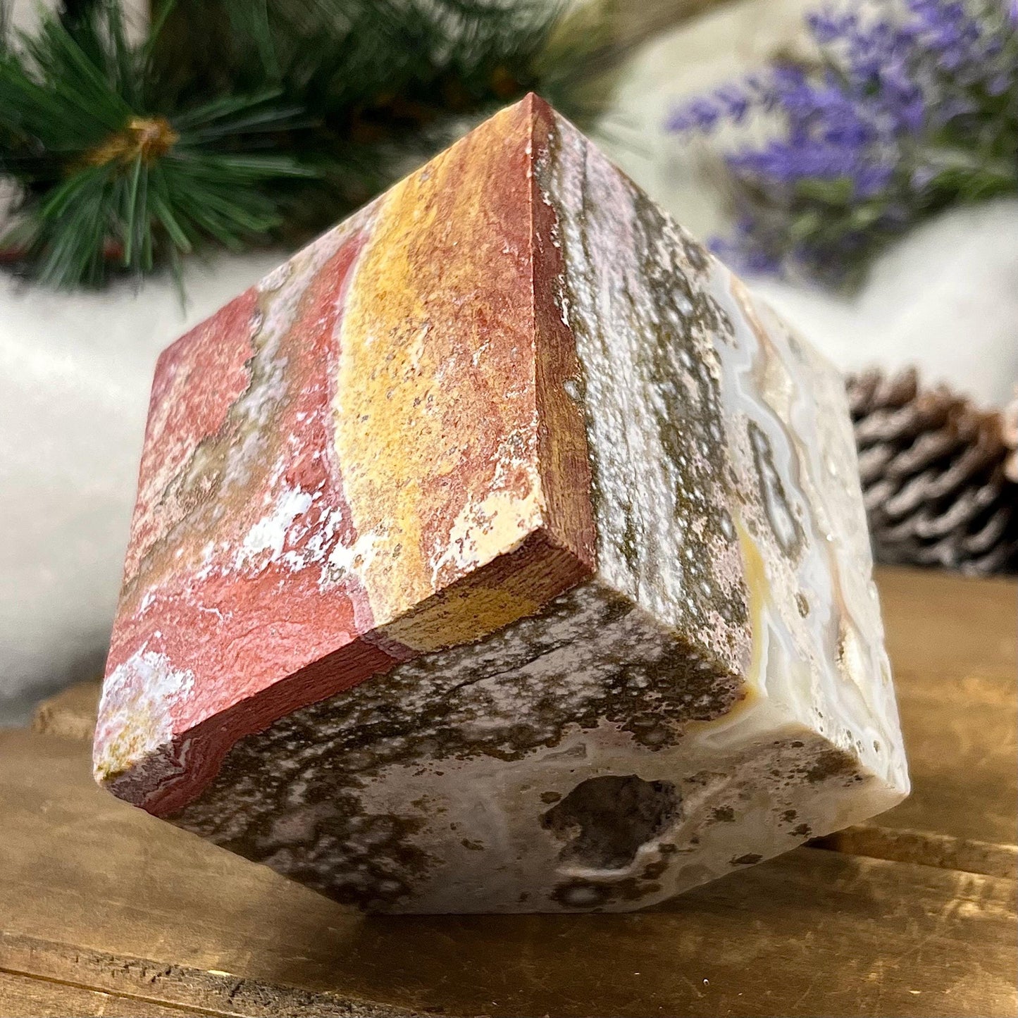 Sea Jasper Standing Cube | Crystal Cube