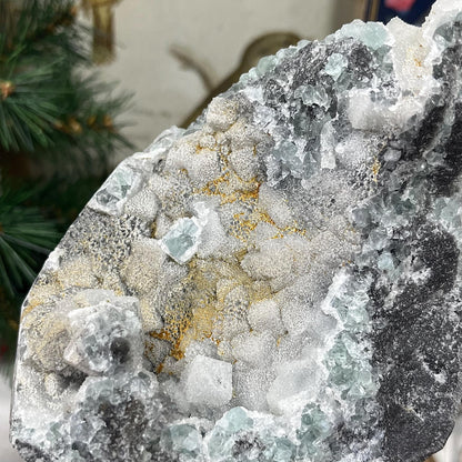 Large Druzy Quartz Fluorite Specimen | Sugar Fluorite | Sugar Druzy | Light Green Fluorite Specimen