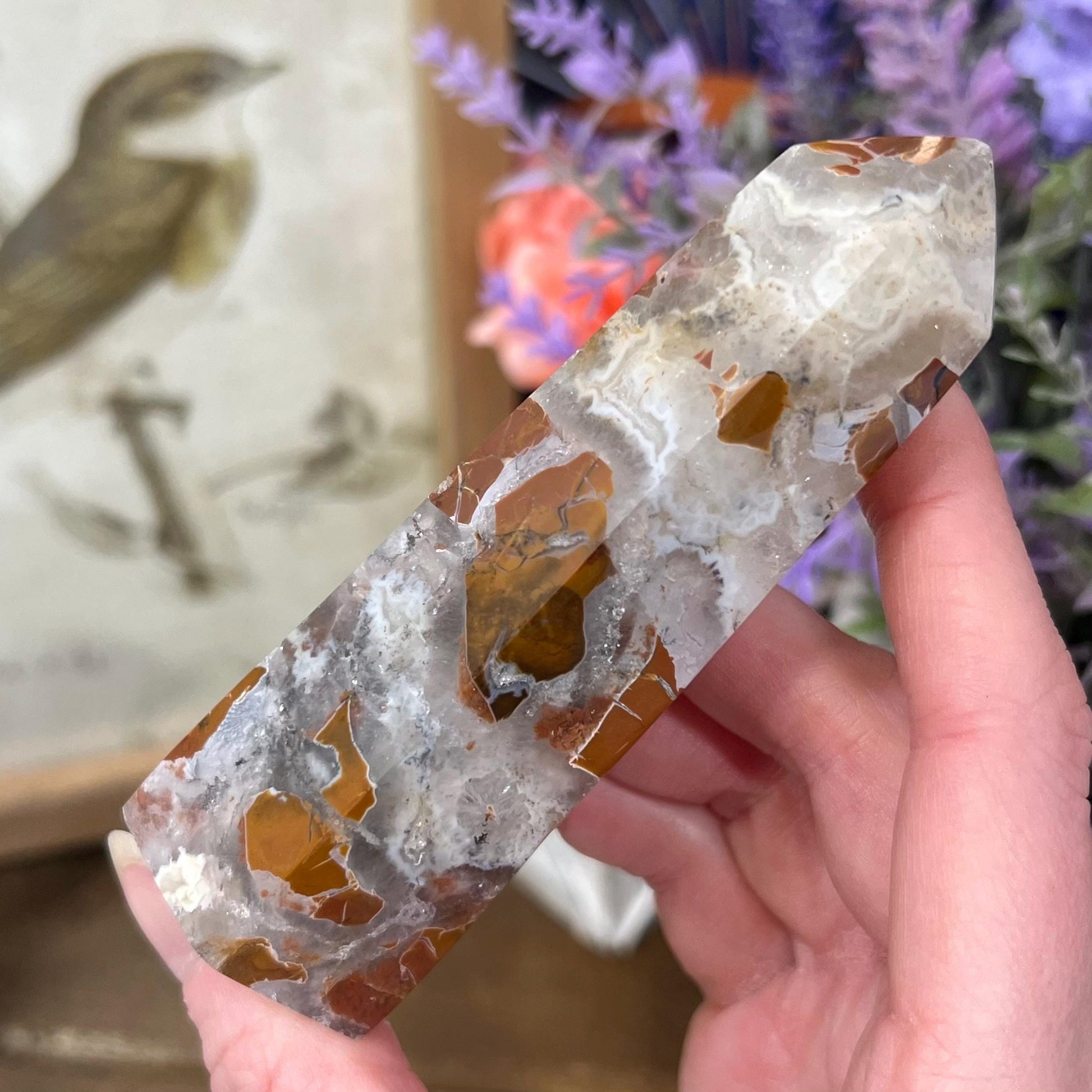 Amazing Brecciated Jasper with Quartz Tower from Indonesia